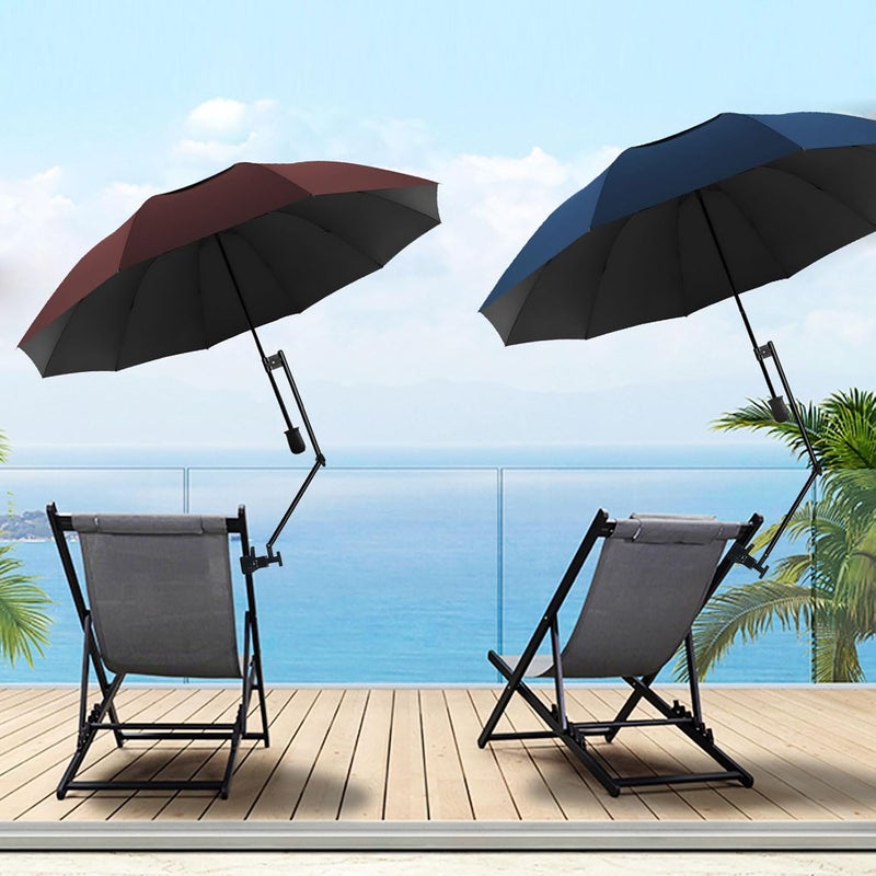 DUOUPA Patio Umbrellas UPF 50+ 360 ° Adjustable Shade Umbrella,Beach Umbrella with Universal Clamp,Beach Clamp on Umbrella,suitable for Patio,beach chairs,golf carts, wheelchairs,carts,bleachers,camping and fishing - Image 2
